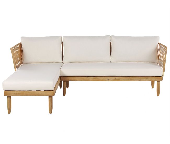 Beliani Conjunto longue CREMONA Blanco/ Beige