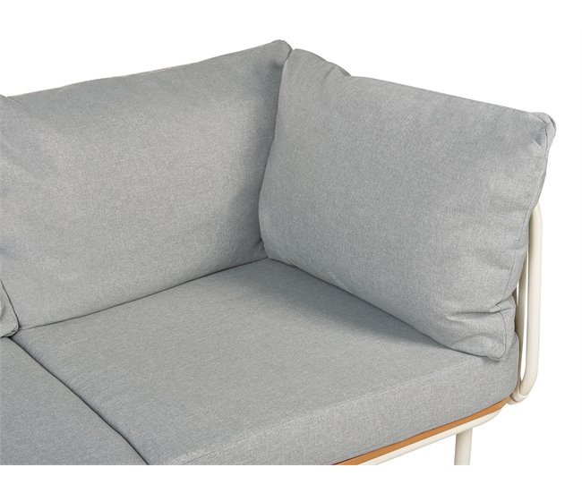 Beliani Sofá de jardín Aluminio SENISE Gris