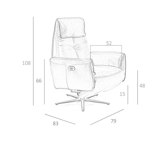 ANGEL CERDA Sillón relax giratorio piel arena Negro