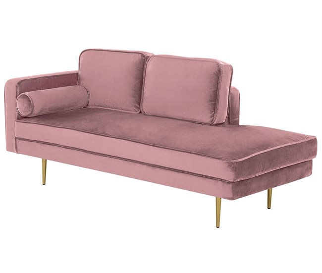 Beliani Chaise longue izquierdo Terciopelo MIRAMAS Azul Marino
