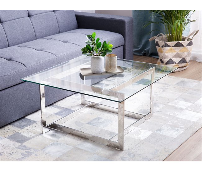 Beliani Mesa de centro CRYSTAL 80x80 Dorado