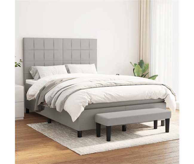 Cama box spring 140x190 Gris