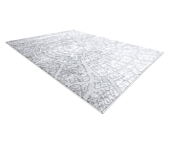 Alfombra MEFE moderna 6185 Árbol Madera Structural dos niveles 80x150 Gris