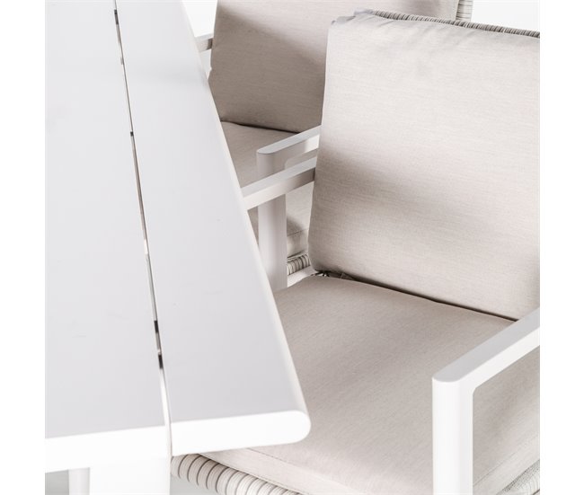 Set de jardín ONIX con mesa rectangular y 6 sillas Blanco