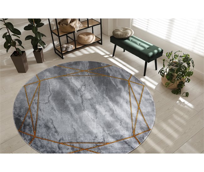 Alfombra EMERALD exclusivo 1022 circulo - glamour 120x120 Gris