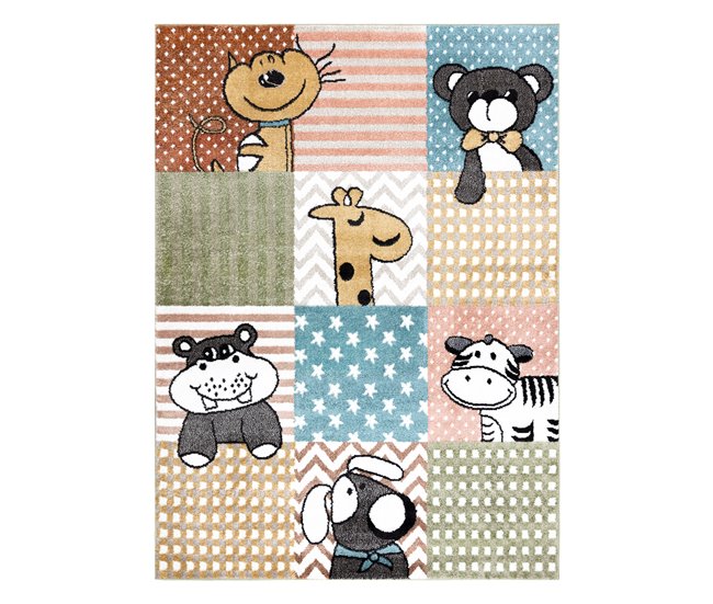 Alfombra FUN Pets para niños animales vistoso 200x290 Multicolor