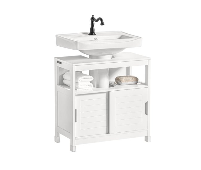Mueble para Debajo del Lavabo FRG128-II-W SoBuy Blanco