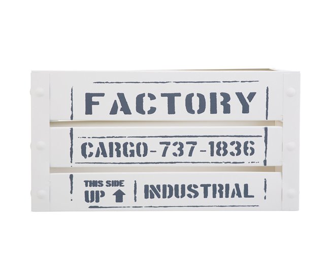 Cesto rectangular de metal impreso Gris