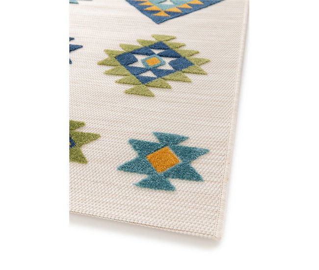 Alfombra geométrica con relieve de interior/exterior MILA - ATTICGO 80x150 Multicolor
