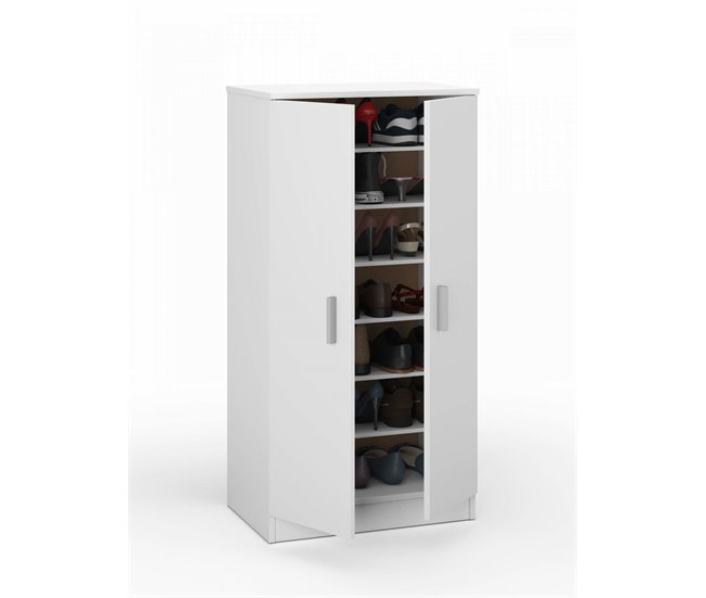Armario multiusos 2 puertas efecto madera 55 Blanco