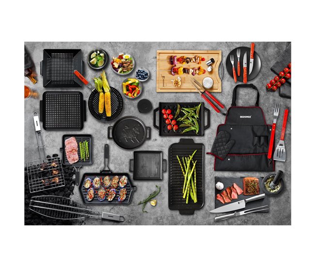 Juego de 4 Tenedores BBQ para carne Bergner Marron