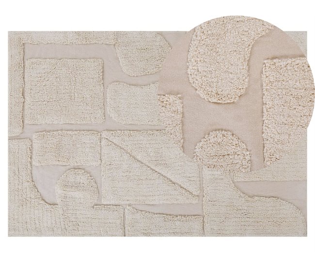 Beliani Alfombra de pelo corto DIYADIN 140x200 Beige