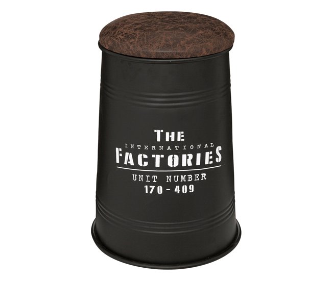 WELL HOME - Puf canister "Joao" Negro