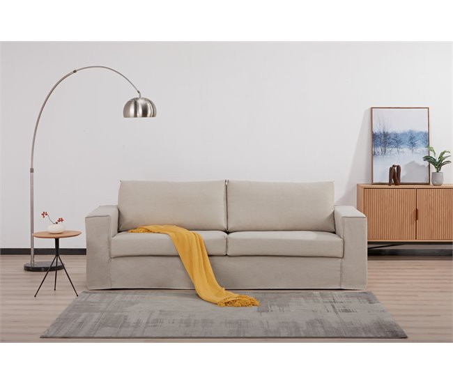 Sofá 3 plazas fijo JUNO desenfundable Beige