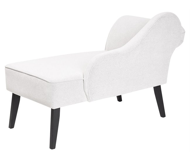 Beliani Chaise longue izquierdo Poliéster BIARRITZ Blanco
