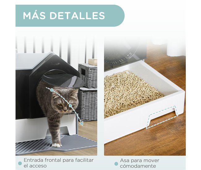 Arenero para Gatos PP, ABS PawHut Gris