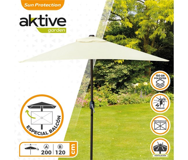 Parasol balcón mástil aluminio Aktive Garden Beige