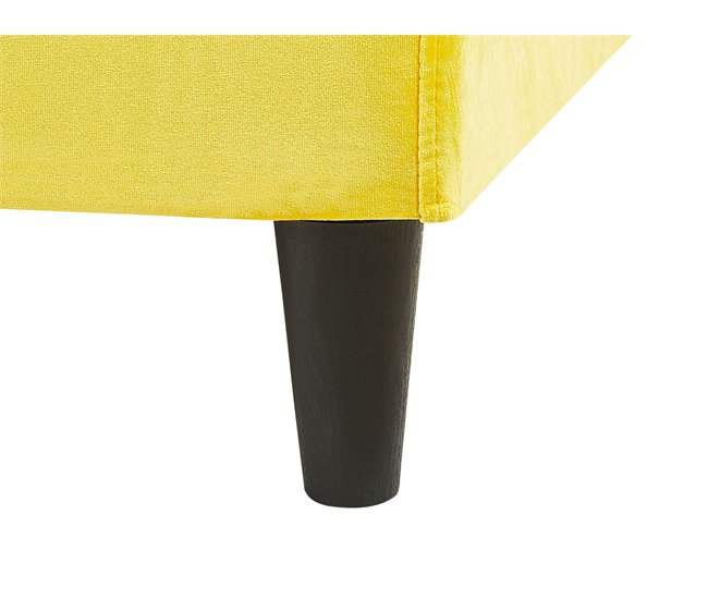 Beliani Cama con somier Terciopelo FITOU 170x214 Amarillo