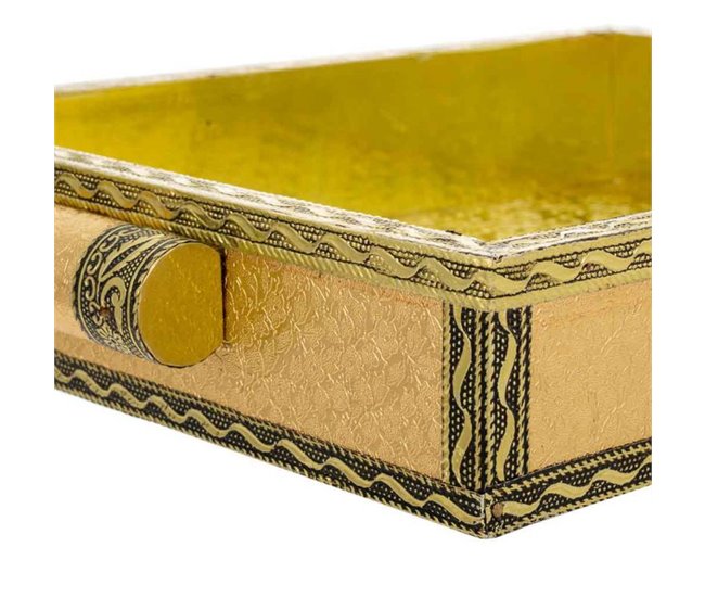 Bandeja de metal repujado Dorado