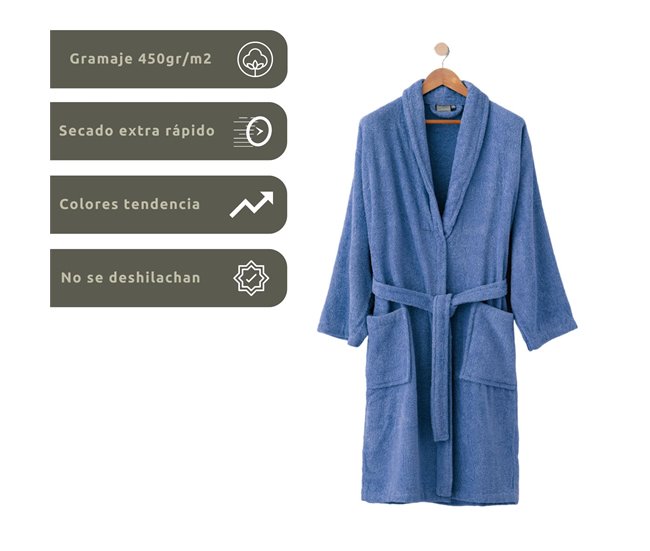 Albornoz Ducha Baño Azul