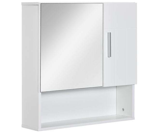 Armario con Espejo MDF, Vidrio kleankin, hogar - baño 54 Blanco