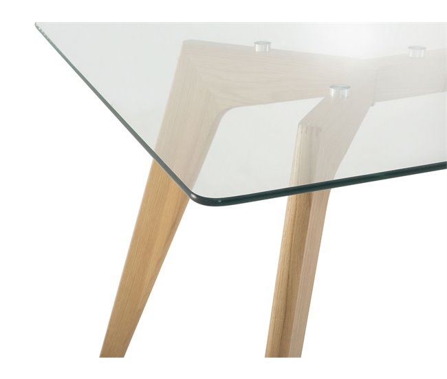 Beliani Mesa auxiliar HOUMA 90x180 Transparente