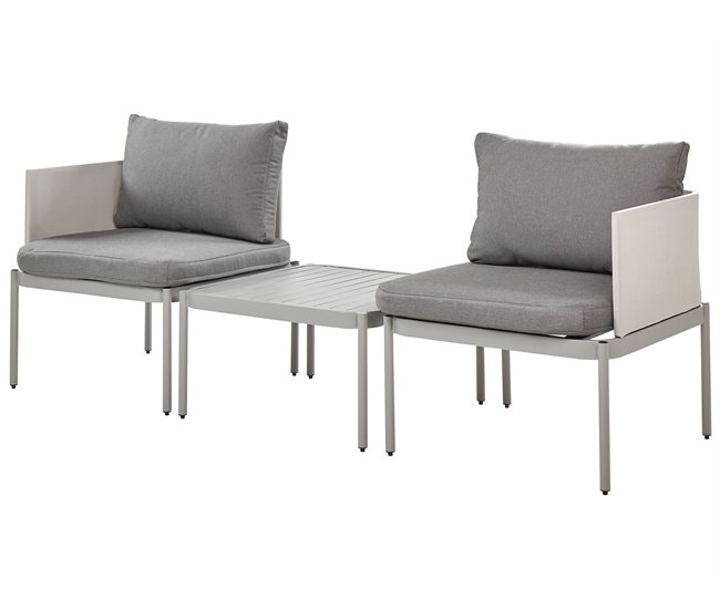 Beliani Conjunto longue TERRACINA Gris Claro