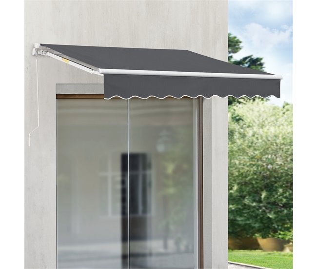 Toldo Articulado Bitonto Retráctil Manual 350x250 Gris Oscuro