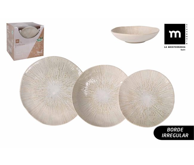 Vajilla AIN BRILLO 12P marca LA MEDITERRANEA Beige