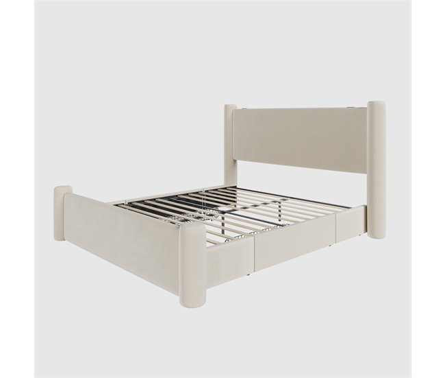 Camas de matrimonio 190x202 Beige