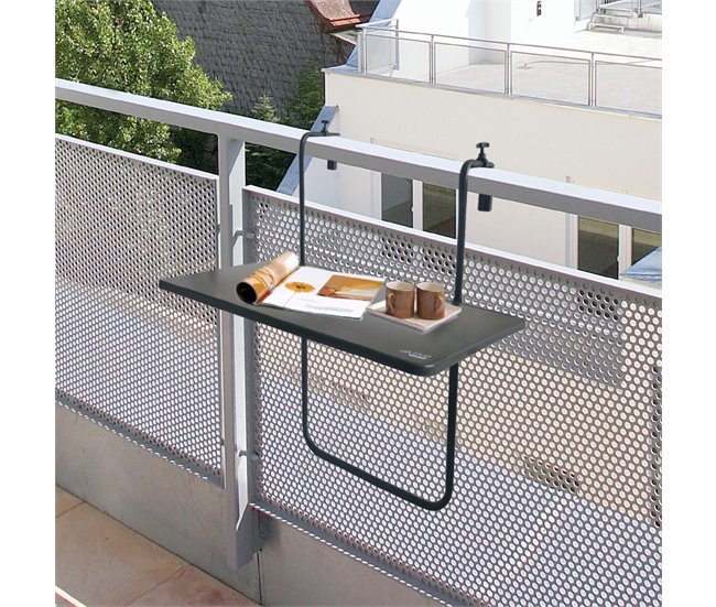 Mesa plegable balcón multiposición Aktive Antracita