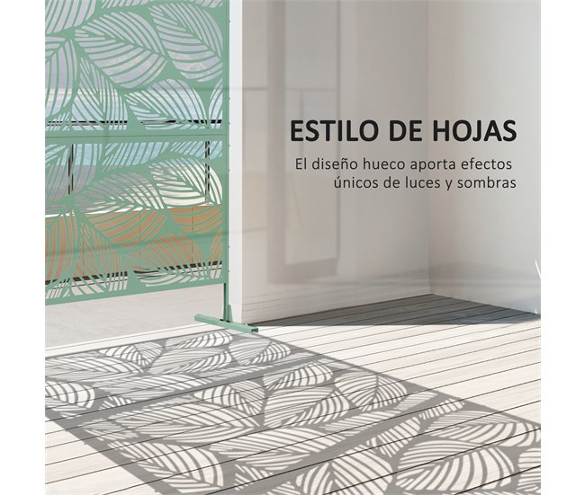 Biombo de Exterior Acero Outsunny, hogar - decoración Verde