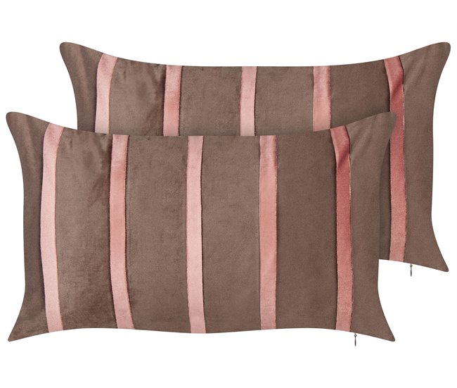 Beliani Cojín decorativo CRODYLINE 35x60 Marron