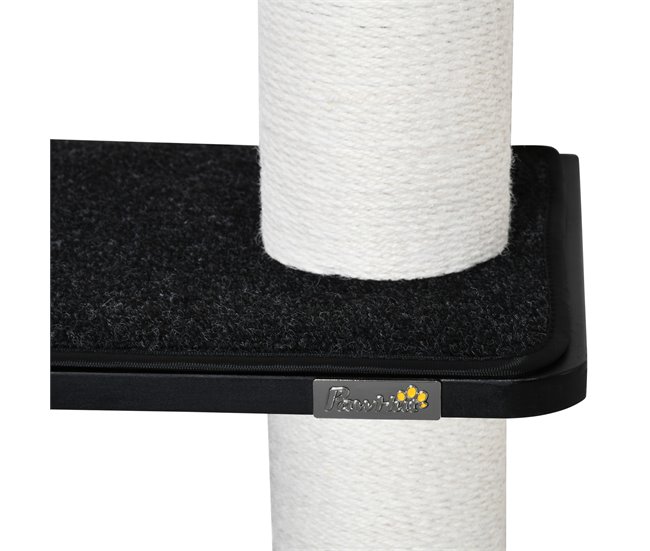 Árbol para Gatos MDF, Yute, Poliéster, PP PawHut Negro