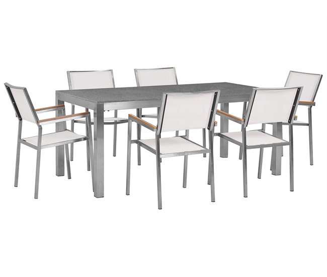 Beliani Conjunto de comedor GROSSETO Blanco