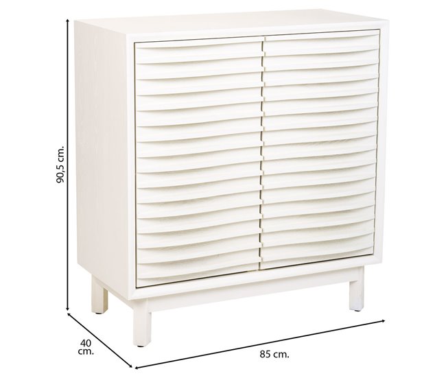Aparador de madera de 2 puertas Blanco