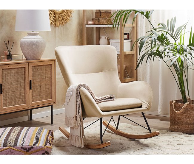 Beliani Sillón mecedora ELLAN Azul/ Verde