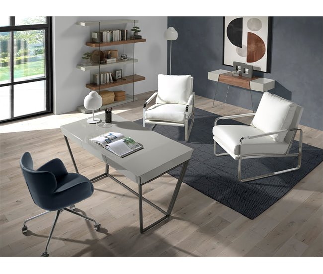 Silla oficina giratoria polipiel azul Azul
