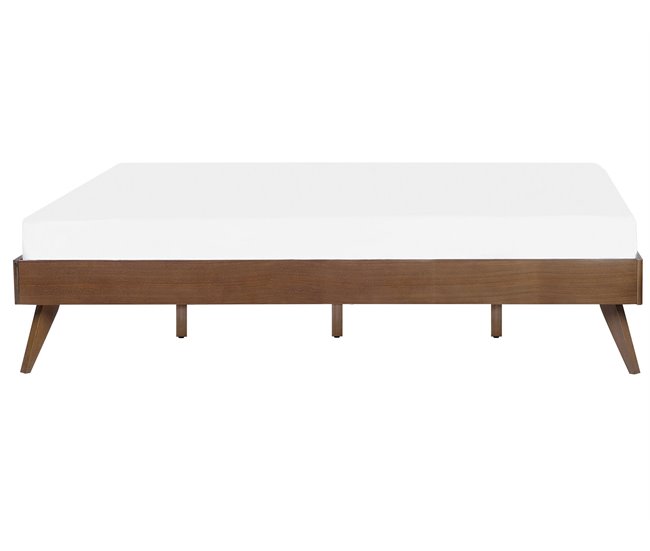 Beliani Cama con somier MDF BERRIC 148x202 Marron