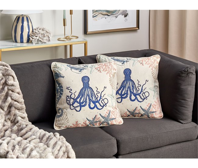 Beliani Cojín decorativo ACROPORA Beige