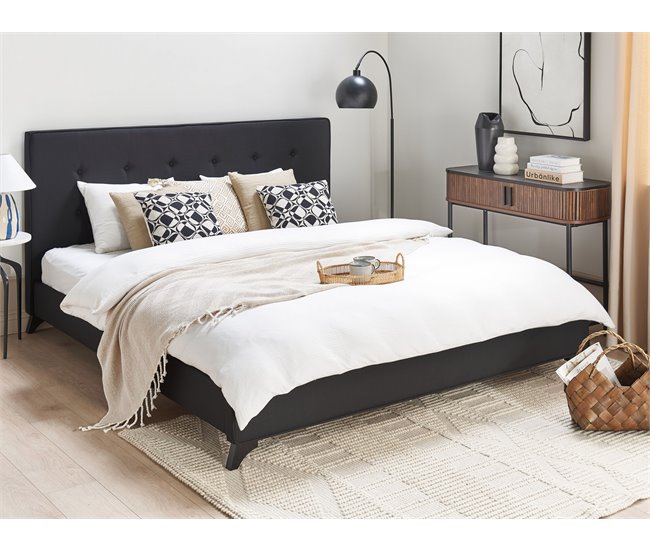 Beliani Cama con somier Poliéster AMBASSADOR 192x216 Beige