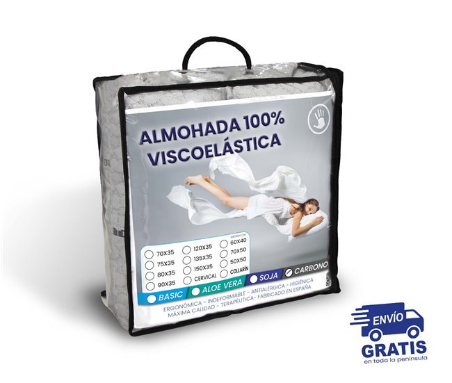 Conjunto de 2 almohadas Visco Carbono de SonnoMattress Blanco