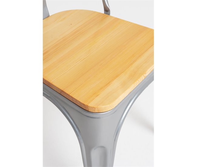 Pack 4 Sillas Torix Madera Natural Gris