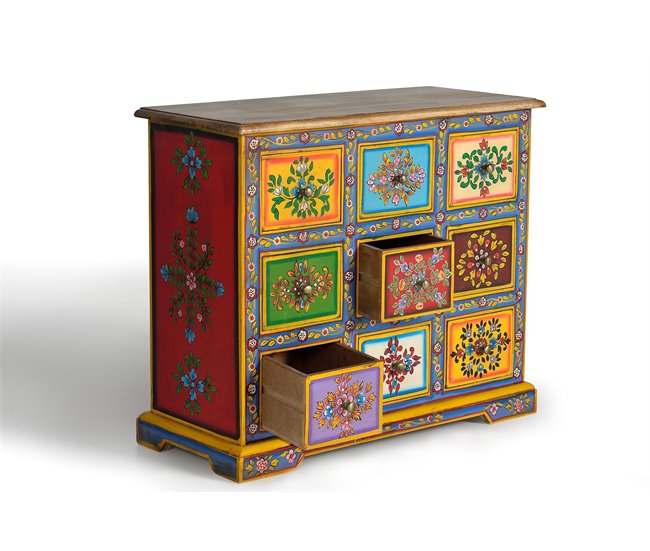 Cómoda 9 cajones en madera de mango - Giner y Colomer Multicolor