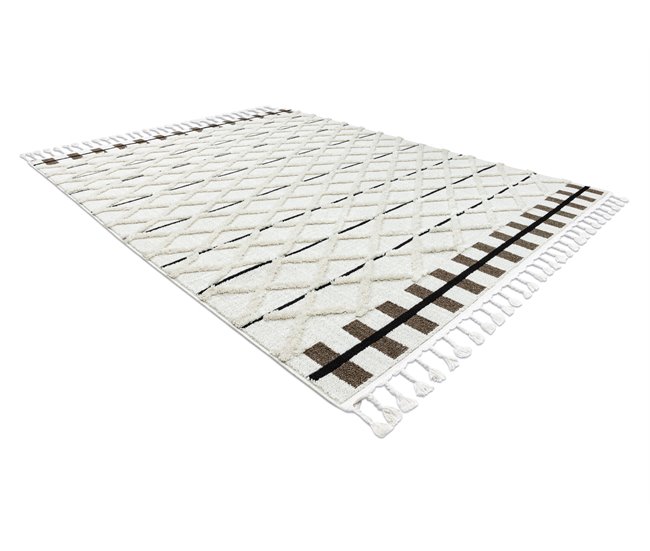 Alfombra SEVILLA Y611A conducción diamantes Franjas Bereber 240x330 Crema