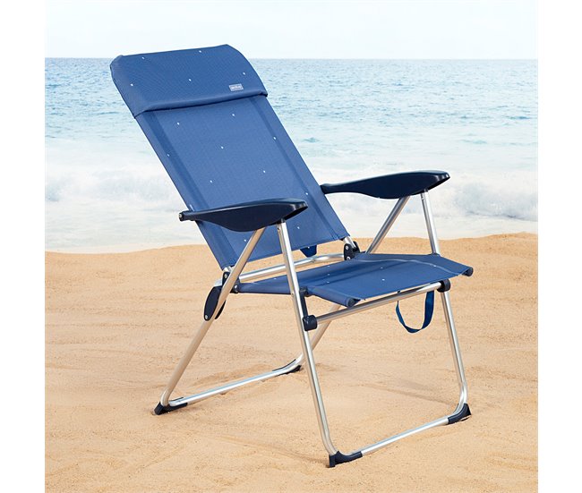 Aktive silla de playa plegable metálica 4 posiciones La Palma Azul