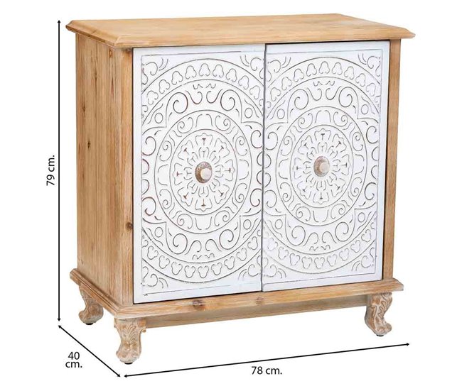 Aparador de madera de 2 puertas Blanco