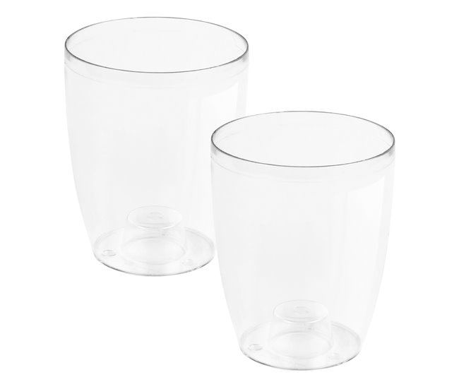 2x Macetero orquídea de plastico Coubi Orchid Transparente