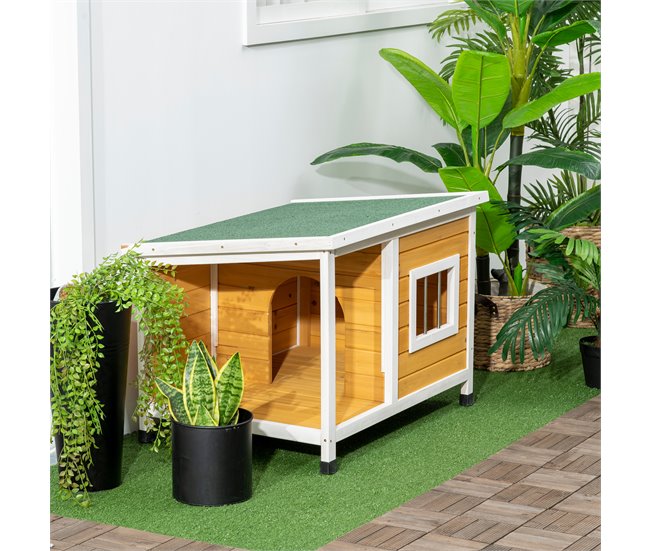 Casa para Perros Madera de Abeto PawHut Naranja