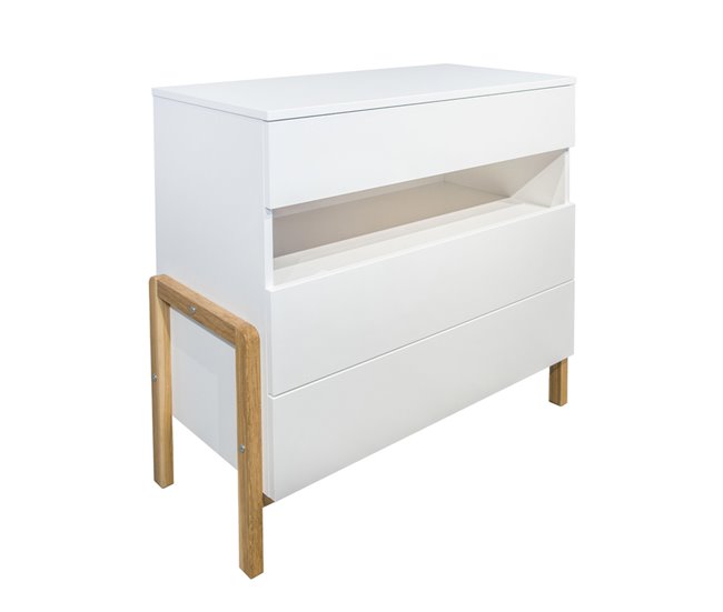 Cómoda 3 cajones y armario 2 puertas 1 cajón Kocot Kids Victor Blanco